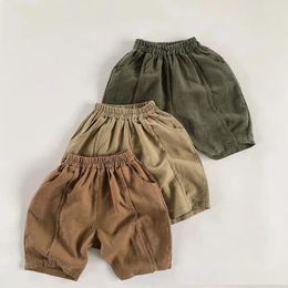 Broeken Baby Jongens Meisjes Katoen Linnen Effen Kleur 1-7Yrs Shorts Koreaanse stijl Kinderen Casual voor de zomer