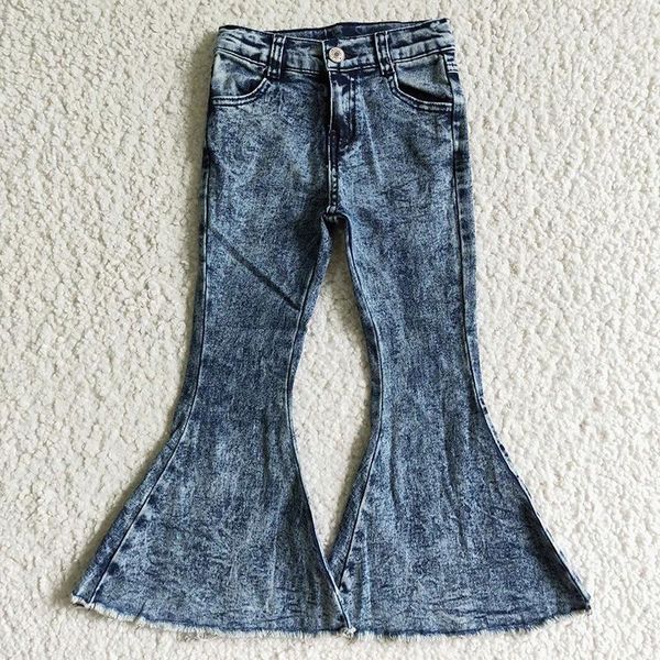 Pantalon bébé fille jean enfant en bas âge bleu lavage pantalon mode enfants printemps automne vente en gros infantile cloche contraste enfants Denim