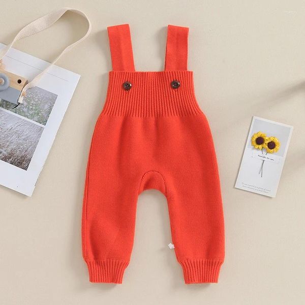 Pantalon bébé fille tricot salopette enfant en bas âge garçon jarretelle pantalon pull barboteuse infantile sans manches sangle combinaison