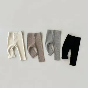 Pantalon bébé Leggings simples filles pantalon maigre enfants coton élasticité pantalon mince né garçon Stretch