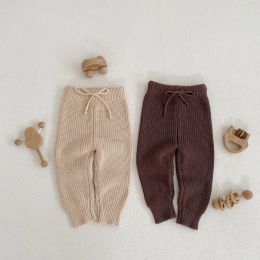 Pantalon bébé unisexe pantalon solide à cordon de serrage de tricots pantalons de survêtement