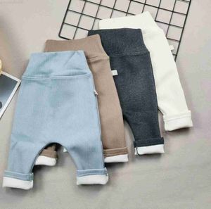 Pantalones Bebé Baby Winter Rear Edition Coreano Baby Autumn and Winter Clothing Girls High cintura Lavada de lujo Calidez