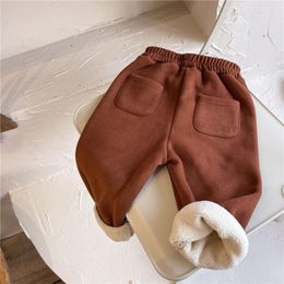 Pantalon sarouel pour garçons et filles, survêtement chaud d'hiver coréen, en velours, ample, décontracté, Streetwear pour enfants, épais et solide