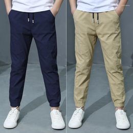 Pantalons garçons pantalons décontractés pour l'été 2024 solide coton et lin mode moustique 110-160 haute qualité