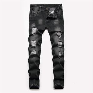 Broeken Jongens Gescheurde jeans met rechte pijpen Kinderen Gewassen Distressed Stretch Denim Grote kinderen Casual broeken 5 16y 221207