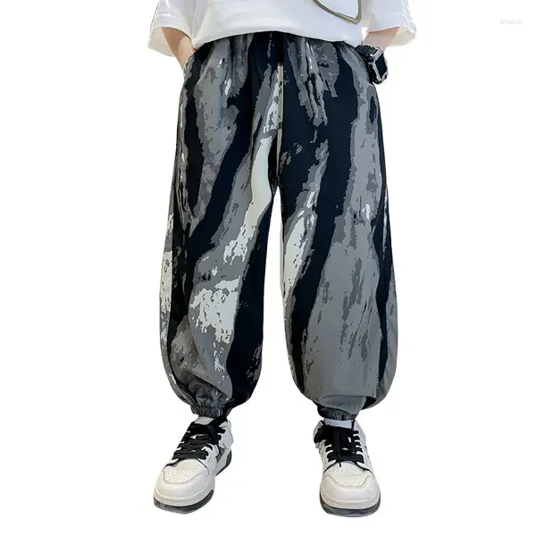Pantalons garçons pantalons d'été peinture à l'encre ample Style décontracté 2024 mode Cool école sport pour 10 12 14 ans garçon