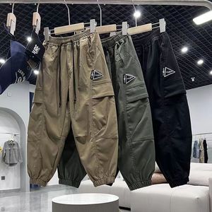 Pantalones niños trabajadores 2023 primavera y otoño moda y pantalones casuales de tamaño mediano para niños guapos 230925