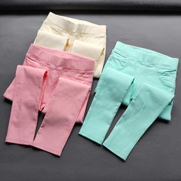 Broek Celana Pensil Anak Perempuan Legging Skinny Elastisitas Pinggang Tinggi Panjang Ramping Belakang Saku Ganda Pakaian Peremp 230426