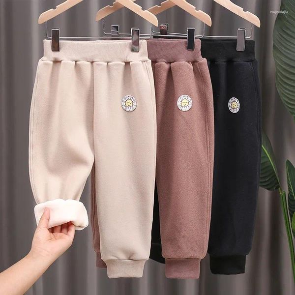 Pantalons d'hiver en peluche pour enfants, pantalons de sport amples, épais, chauds, décontractés, coupe-vent pour garçons de 2 à 6 ans