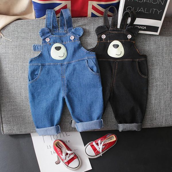 Pantalons Vêtements pour enfants Printemps et automne Bébé Jeans Style coréen Garçons Filles Casual Mignon Denim Salopette