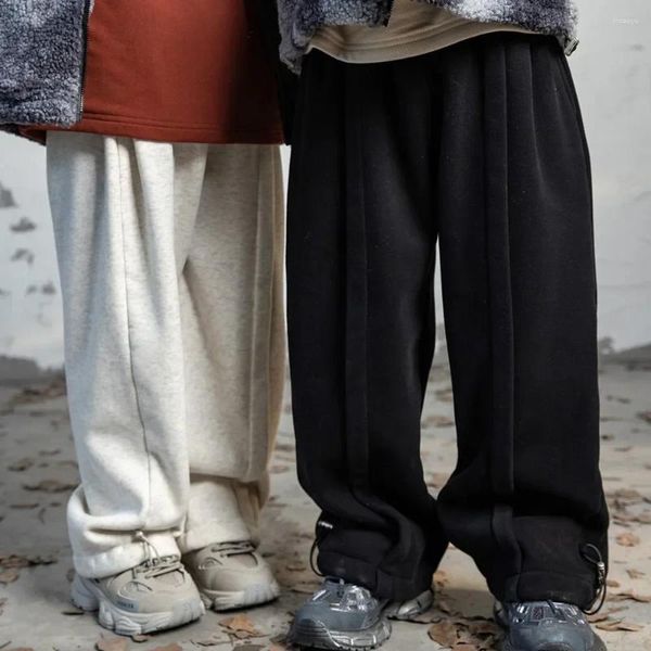 Pantalons enfants pantalons de pied 2024 automne/hiver garçons une pièce en peluche décontracté filles jambe large coréen