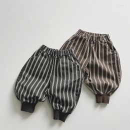 Broek Kinderlede Kledingjongens gestreepte katoenen broek herfst Japans en Koreaans los breedbeen