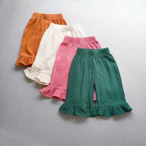 Pantalon pour enfants vêtements filles coton pantalon évasé à ébauche d'été