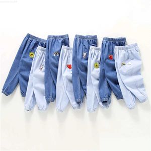 Broek kinder jeans baby vier seizoen jassen Casual broek geborduurd eenvoudige casual taille sportkleding2404