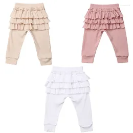 Pantalon CitgeeSolid 0-3 ans bébé fille Leggings à volants enfant en bas âge décontracté école pantalons longs vêtements