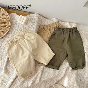 Broek katoen 2023 lente herfst nieuwe baby broek casual elastische taille kleine jongens meisjes baby peuter broek lange kinderen dragen voor 04y