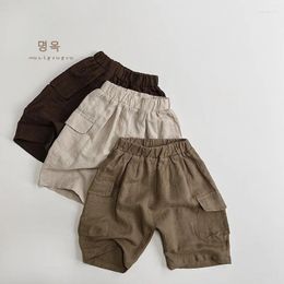 Pantalon coton et lin tendance fraîche d'été cool pour enfants capris bourse occasionnelle short pantalon coréen japonais des filles
