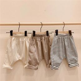 Pantalones Pantalones de algodón para niños Primavera y otoño Niños Niñas Casual Bolsillo suelto Bebé Ropa para niños WTP37