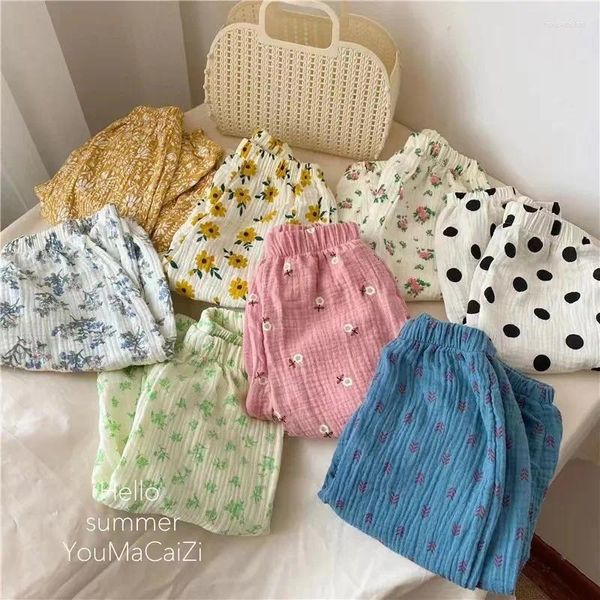 Pantalones de algodón para niños, estampados de verano, para niños y niñas, informales, con lunares, bonitos bombachos, pantalones para bebés