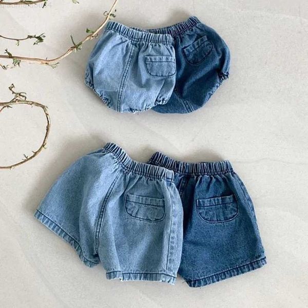 Pantalon mignon short en jean décontracté d'été pour garçons adaptés aux poches pour les jeunes enfants et filles conçus pour les jeans pour enfants vêtements 0-24ml2404