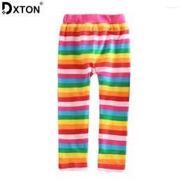 Pantalon Dxton enfants Leggings arc-en-ciel filles pantalons hiver maigre pour enfant en bas âge crayon rayé 2-8 ans