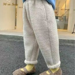 Broek Mode Baby Meisje Jongen Fleece Broek Winter Lente Herfst Baby Peuter Kind Schaapachtige Warme Effen Kleding 1 10Y 231206