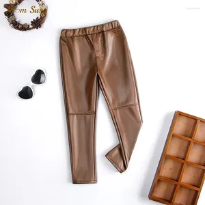 Pantalon en cuir PU pour bébé fille et garçon, vêtement à la mode pour bébé fille et garçon, en Faux hiver, printemps et automne, vêtements pour enfants de 1 à 7 ans