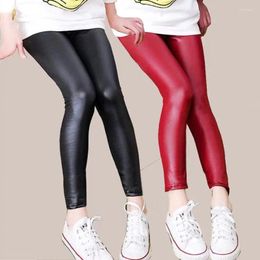 Broeken Faux PU-leer Tieners Kinderen Kinderen Meisjesleggings Dunne magere potloodbroek Lente Herfst Babymeisjeskleding