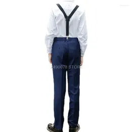 Pantalon droit pour garçons, avec bretelles gratuites, uniformes scolaires pour adolescents, vêtements pour enfants de 3 à 16 ans