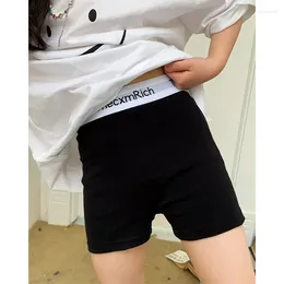 Broeken Meisjes Modieuze Shorts Met Hoge Taille Kinderkleding 2024 Lente En Zomer Koreaanse Casual Letter Taille Legging