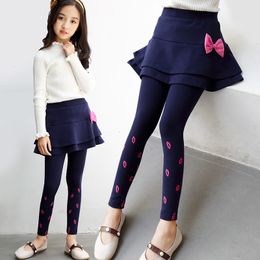 Pantalones Niñas Falda-Pantalones Primavera Otoño Niños Legging Imprimir Pastel Faldas Moda Niñas Ropa Niños Pantalones 4 6 7 8 10 12 años 230918