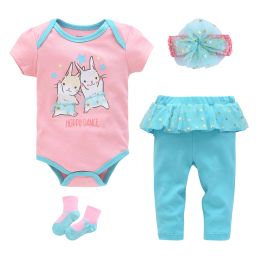 Pantalon honeyzone 4pcs / set pantalon body body body vêtements nouveau-nés de bébé