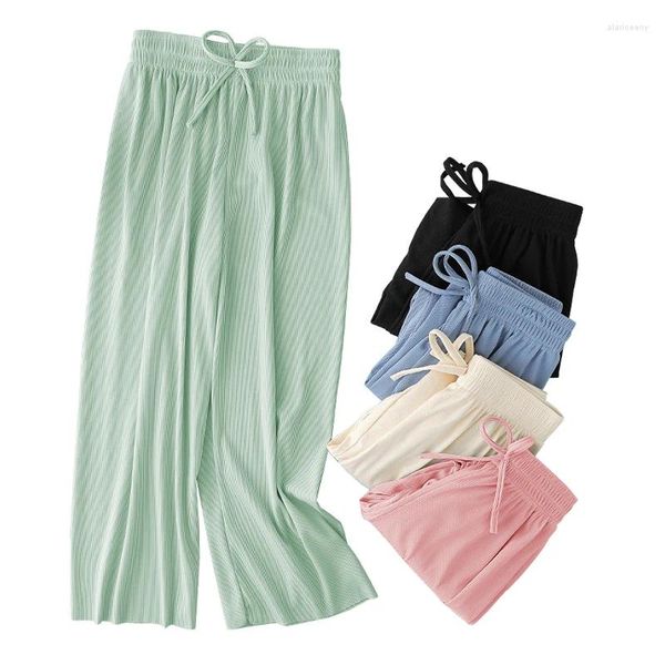 Pantalones para niñas adolescentes, ropa rosa, moda de 2 a 12 años, verano 2024, verde, informal, pierna ancha, holgados y frescos, 2024