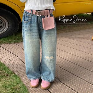 Pantalones Pantallas de niños Jeans Tide Spring Girls Children Clothing 2024 FOOL SIMPLE LIVEZ