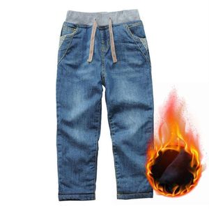 Broek Kids Winter jeans broek plus fluwelen kinderen verdikken warme denim voor jongens 3 14 jaar dragen TX278 221207