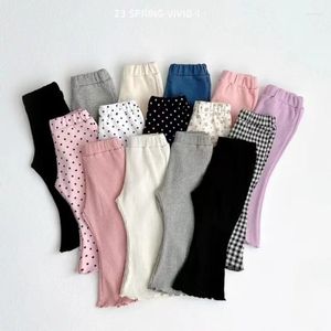 Pantalon coréen pour enfants de 0 à 5 ans, mode d'été, bas de cloche, oreilles en bois, pantalons décontractés, 2023