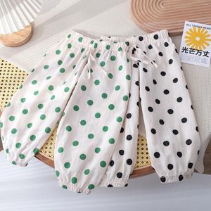 Pantalons Vêtements pour enfants coréens Filles à pois Anti-moustique Leggings polyvalents à jambes larges Pantalon mince à neuf points climatisé