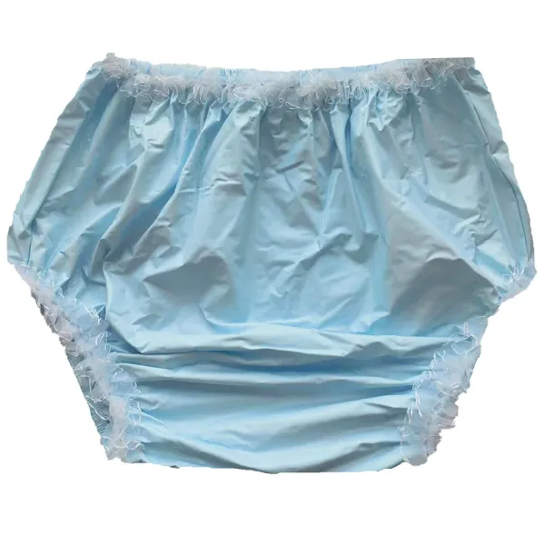 Pantalon Langkee haian pvc adulte bébé baby dentelle pantalon en plastique couleur bleu opaque
