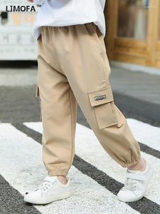 Broek LJMOFA Kids Cargo Broek Jongens Casual Mode Hip Hop Multi Pocket Kind Elastische Taille Streetwear D354