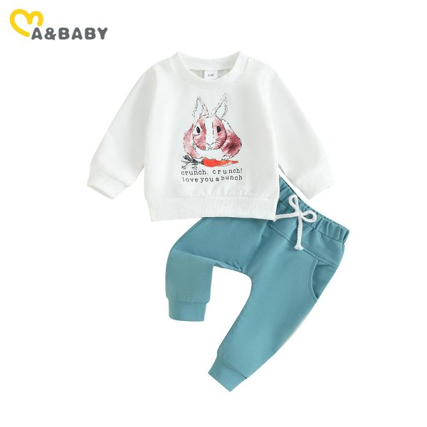 Pantalon mababy 03y de Pâques pour tout-petit bébé bébé bébé fille de vêtements de garçon pantalon à manches longues à manches longues