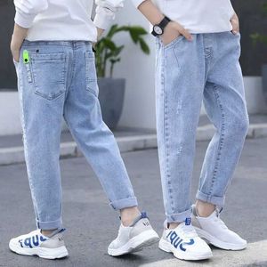 Broek nieuwe jongens jeans kinderen dragen lente herfst mode denim broek voor jongens 6 8 10 12 14 jaar casual broek kinderkleding y240527
