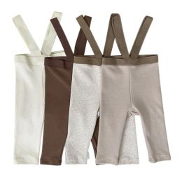 Pantalones nuevos niños leggings pantalones de elasticidad de algodón para niñas y niños pantalones pp correa para bebés lindos trajes de niños recién nacidos