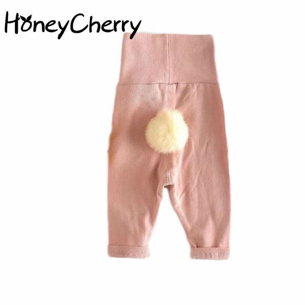 Pantalons d'enfants 0-1-2 ans bébé mignon boule de cheveux leggings hiver garçons bébé fille pantalon enfants pantalon mignon 210515