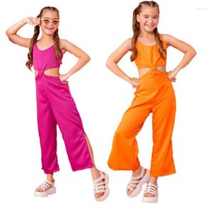 Broeken Retail 2023 Mode Effen Broek uit één stuk voor meisjes Baby Prinses Kinderen Zoet Snoep 2-7T