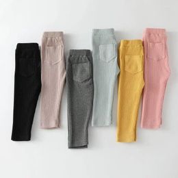 Pantalon Leggings côtelés Pantalon de couleur unie 6 garçons filles coton enfants pantalon de survêtement pantalon de sport décontracté enfants de 2 à 7 ans enfant