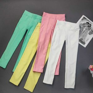 Pantalon short pantalon pour enfants printemps et automne bonbons pantalon crayon élastique filles couleur solide
