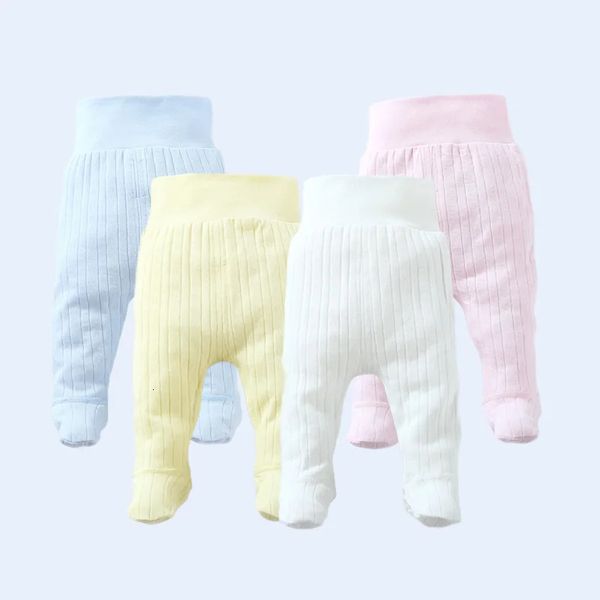 Pantalones Pantalones con patas para bebé de primavera 100% algodón nacidos para bebés, niños y niñas, pantalones de cintura alta, ropa para niños, Legging sin hueso para bebés pequeños 231031