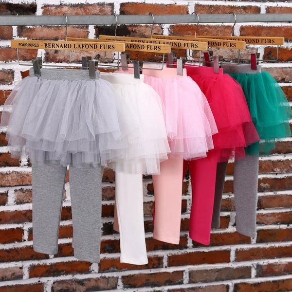 Pantalones Primavera Verano Niñas Pantalones Ropa para niños Falda Leggings Algodón Lápiz Bebé Tutu Pantalones Pantalones para niños pequeños LZ718 231215