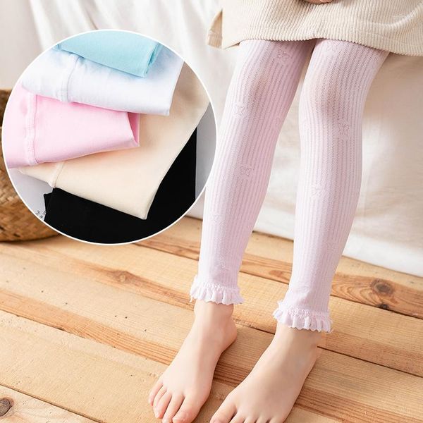 Pantalon printemps été dentelle Leggings pour bébé princesse filles brodé creux papillon infantile enfants pantalon enfant en bas âge respirant