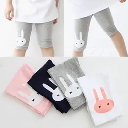 Pantalons été filles Leggings lapin enfants genou longueur pantalon Leggins pantalon élastique barbe à papa couleur enfants Capris fille maigre